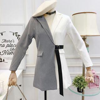 Patchwork Tie-waist Blazer