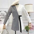 Patchwork Tie-waist Blazer