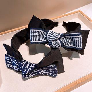 Lettering / Houndstooth Bow Headband