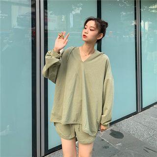 Plain Loose-fit Hoodie / Shorts