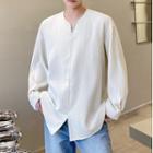 Zip-up Plain Shirt