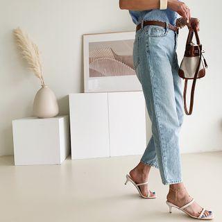 Light Wash Tapered-leg Jeans