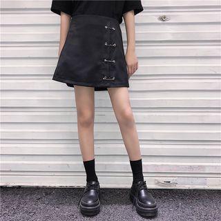 Pin Detail A-line Mini Skirt