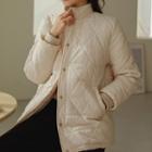 Button-side Fleece-lined Quilted Jacket