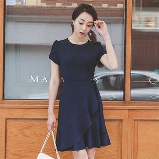 Buckled-waist A-line Dress