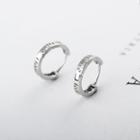 925 Sterling Silver Roman Numeral Mini Hoop Earring