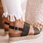 Espadrille Platform Faux Leather Sandals