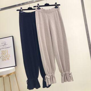 Knit Gather-cuff Pants