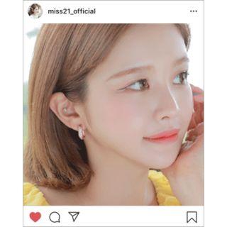 Rhinestone Hoop Earrings [no Option Name]
