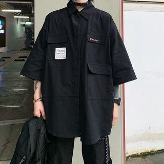 Couple Matching 3/4-sleeve Oversized Cargo Shirt