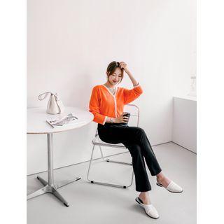 Plus Size Neon Lace-trim Cardigan