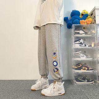 Astronaut Print Cropped Harem Pants