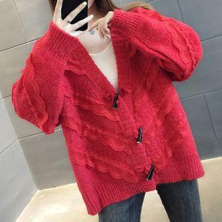 Lace Trim Toggle Cardigan