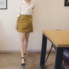 Pocket-side A-line Mini Skirt