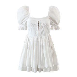 Short-sleeve Square-neck Mini Corset Dress