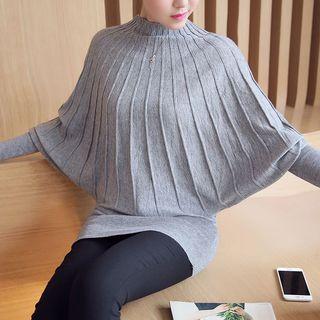 Dolman-sleeve Mock Neck Sweater