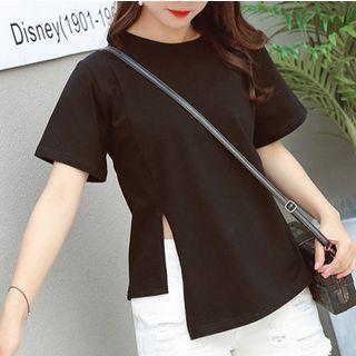 Slit Hem Short Sleeve T-shirt