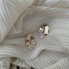925 Sterling Silver Faux Pearl Earring Stud Earring - 1 Pair - S925 Silver Stud - Gold - One Size