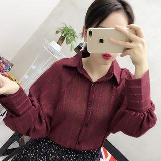 Lantern Sleeve Loose-fit Blouse