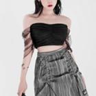 Crinkled Mesh Blouse
