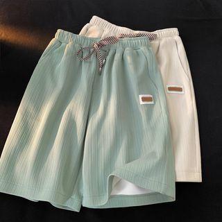 Drawstring Waist Applique Shorts