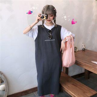 Short-sleeve T-shirt / Sleeveless Letter Printed Dress