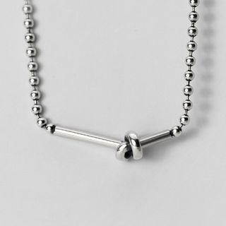 Knotted Bar Necklace Silver - One Size