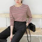 Frill-edge Stripe T-shirt