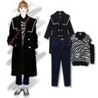 Double Breasted Coat / Cold Shoulder Shirt / Vest / Pants