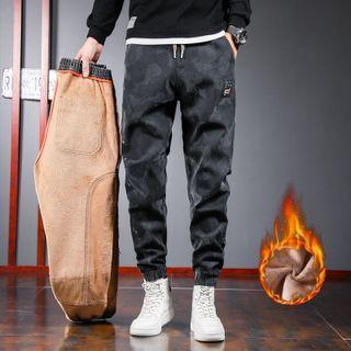 Drawstring-waist Fleece-lined Joggers