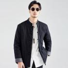 Frog-button Padded Jacket / Straight-cut Pants