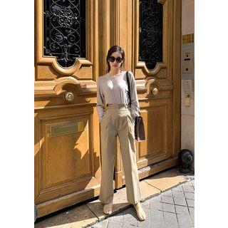 Tab-waist Wide-leg Pants
