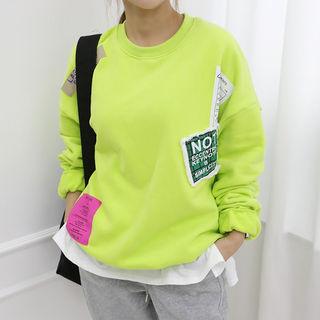 Patch-detail Fleece-lined Boxy Sweatshirt
