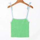 Contrast Trim Cropped Camisole Top Green - One Size