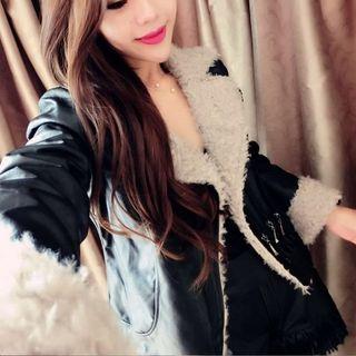 Fleece Lined Faux Leather Zip Jacket