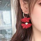 Petal Dangle Earring 1 Pair - Red - One Size