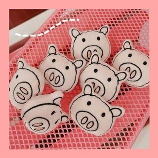 Chenille Pig Brooch 1 Pc - Pig - Light Pink - One Size