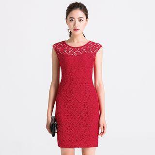 Crochet Sleeveless Sheath Dress