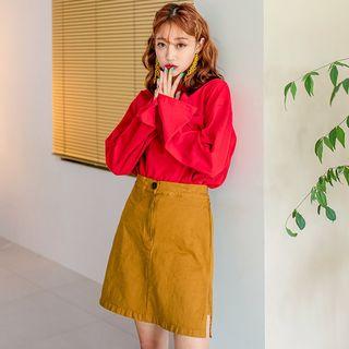 Inset Shorts Slit-side Skirt