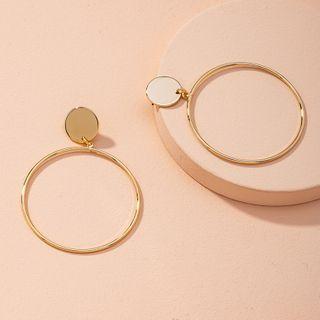 Disc & Hoop Alloy Dangle Earring 1 Pair - Gold - One Size