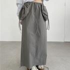 Plain Slit Maxi Pencil Skirt