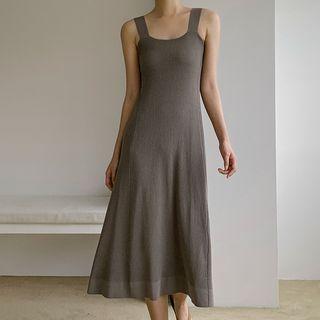 Sleeveless Long Flare Knit Dress