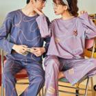 Couple Loungewear Set : Long-sleeve Fox Print Top + Pants