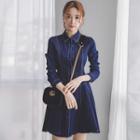 Denim Long-sleeve Mini A-line Dress