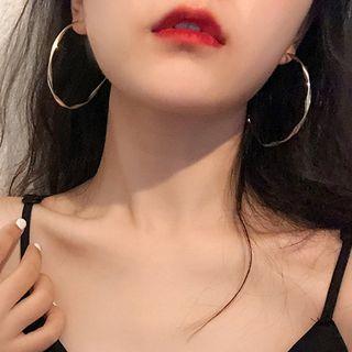 Twisted Hoop Earring 1 Pair - Earring - Gold - 6cm