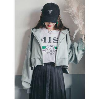 Cropped-hem Boxy-fit Hoodie