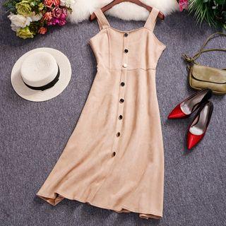 Button-up Sleeveless A-line Dress