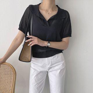 Open-placket Polo T-shirt