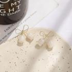 Bow Flower Alloy Earring Stud Earring - 1 Pair - S925 Silver Stud - Gold - One Size
