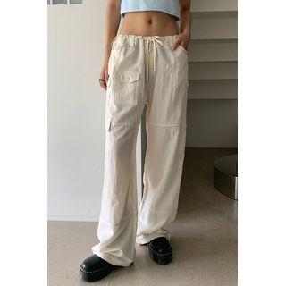 Lowe-rise Drawstring Cargo Pants